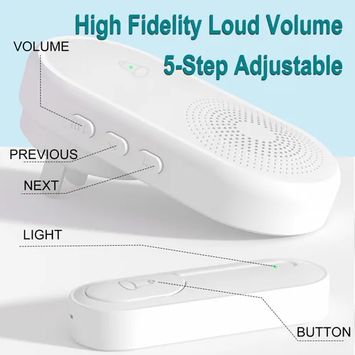 Miniatura 5 de Timbre inalámbrico con 5 receptores, 2 botones, timbre impermeable IP55, timbre remoto de 1000 pies/984.3 ft, 55 campanas de 5 volumen, LED