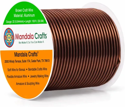 Miniatura 251 de Mandala Crafts - Alambre de aluminio anodizado de 8 calibre para hacer joyas - 9.75 m de alambre flexible negro colorido - Flexible para bonsái