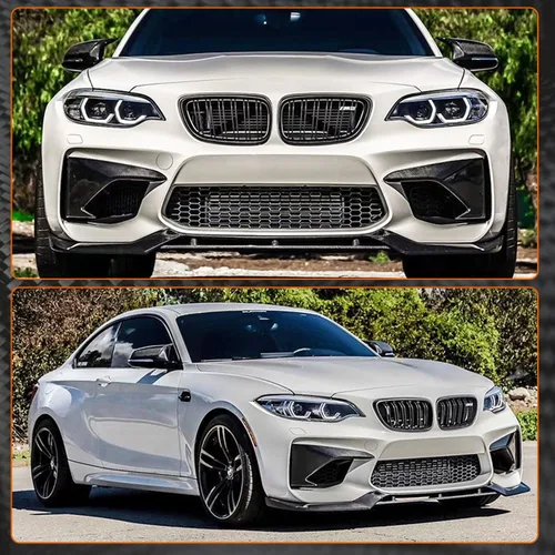 Miniatura 2 de Protector divisor de alerón de barbilla de fibra de carbono para BMW Serie 2 F87 M2 Coupe de 2 puertas 2016-2020 salida de fábrica CF