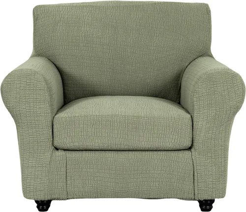 Miniatura 18 de Eco-Ancheng Fundas para silla, funda de sofá con funda de cojín de asiento separada con parte inferior elástica, 1 funda de asiento con brazos
