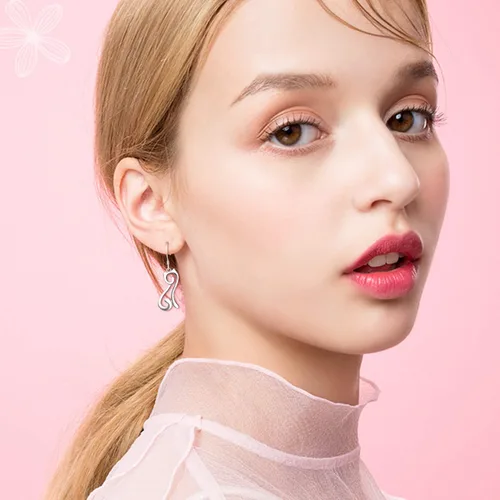 Miniatura 2 de Pendientes de gato de plata de ley 925, aretes de delfín, aretes de dinosaurio, aretes de caballo para mujeres y adolescentes