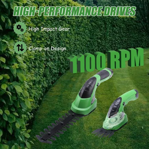 Miniatura 4 de Lichamp CGS-3601 CGS-3601 - Cortadora de setos eléctrica de mano 2 en 1 con batería recargable para jardín y césped, CGS-3601 Verde