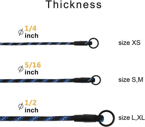 Miniatura 4 de BronzeDog Rope Pro - Collar de entrenamiento para perro trenzado sin tirones, collares redondos de liberación rápida para perros pequeños, medianos