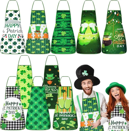 Miniatura 14 de Toulite 10 Piezas Delantal de Navidad Ajustable Delantales de Cocina para Cocinar Delantal BBQ Babero Delantal de Chef Divertido para Mujeres