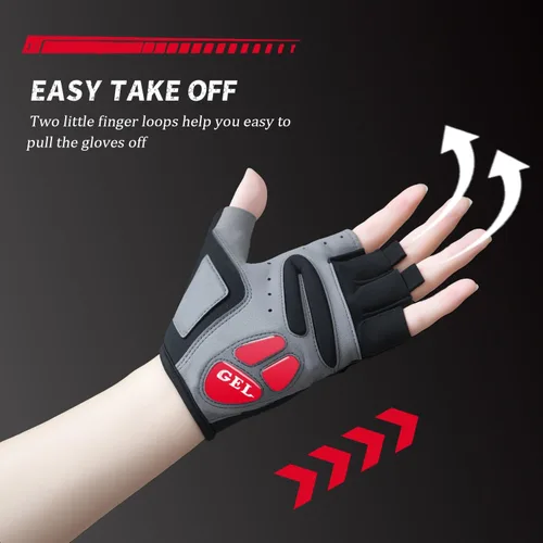 Miniatura 3 de Guantes de ciclismo, guantes de ciclismo acolchados de gel para hombres, antideslizantes, absorben los golpes, ligeros y transpirables, diseño