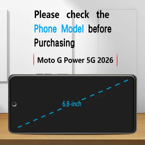 Miniatura 2 de Slanku Paquete de 3 protectores de pantalla para Motorola Moto G Power 2026, vidrio templado, dureza 9H, sensibilidad táctil, resistente a