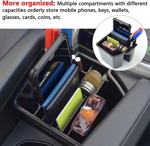 Miniatura 3 de Caja de almacenamiento de consola central para Honda Civic de 10ª generación 2016-2021, bandeja de inserción, organizador de automóvil