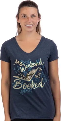 Miniatura 9 de My Weekend is All Booked - Camiseta con cuello en V para mujer