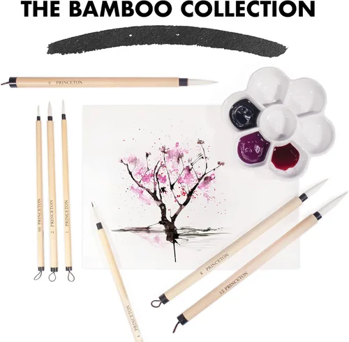 Miniatura 7 de Princeton Cepillo redondo de bambú, natural, mango corto, tamaño 6, 1 unidad