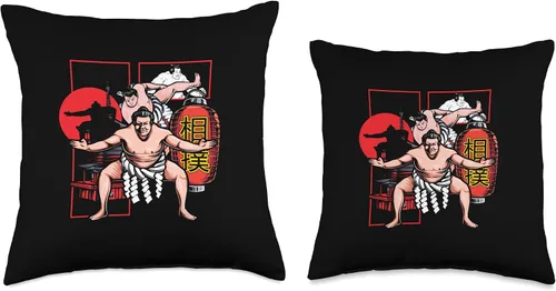 Miniatura 3 de Japanese Sumotori Japan Wrestling Sumo Gift Japanese Sumotori Lucha de luchadores japoneses Almohada Sumo, 16 x 16, multicolor