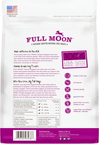 Miniatura 2 de Full Moon Nuggets de Pollo - Golosinas para Perros Saludables, Naturales y de Grado Humano, Hechas en Estados Unidos, 12 onzas