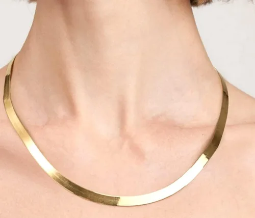 Miniatura 6 de Jewelry Affairs Collar de cadena de espiga imperial de oro macizo amarillo de 14 k, 0.185 in