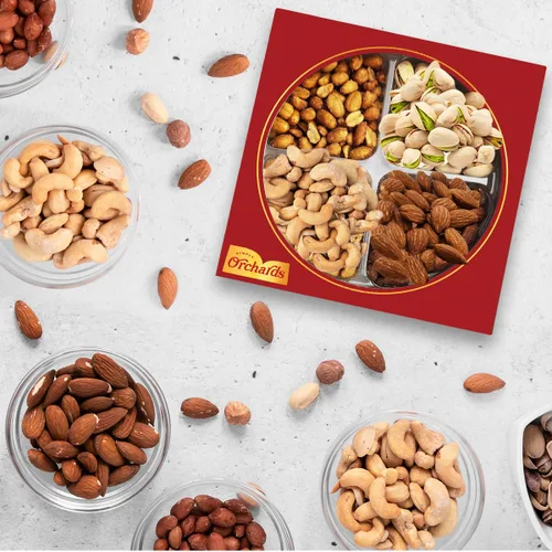 Miniatura 6 de Cesta de regalo de frutos secos para el día del padre, colección Gourmet Nuts Collection, caja de regalo de nueces mixtas de primera calidad, cesta