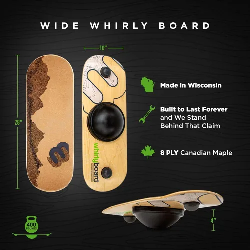 Miniatura 2 de Whirly Board - Tabla de equilibrio amplia para escritorio de pie - Tabla de equilibrio antifatiga para escritorios de pie Cinta de agarre de goma
