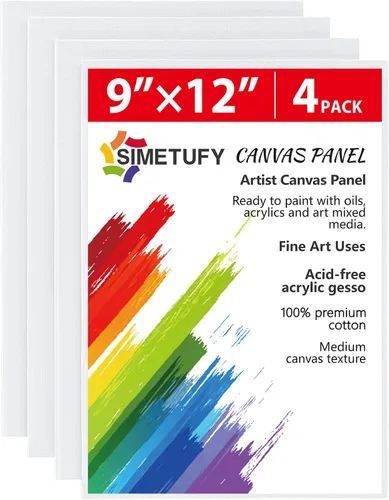 Miniatura 10 de Simetufy Paquete de 36 unidades de tablas de lienzo de 5 x 7 pulgadas, lienzos pequeños para pintar para niños, paneles de lienzo en blanco