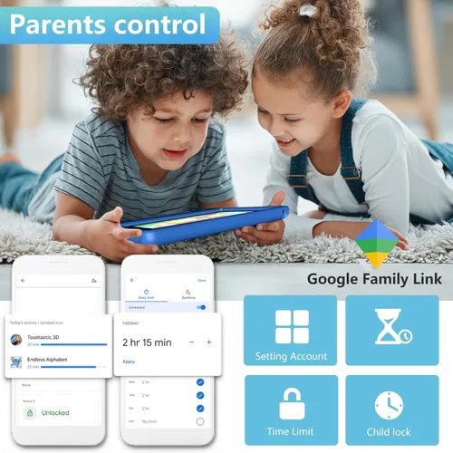 Miniatura 4 de YACXBTK Tablet para niños de 3 a 12 años de 10.1 pulgadas Android 14 6000mAh 8GB RAM+64GB ROM (expandible a 1TB) Tablet para niños WiFi6 Google Kids