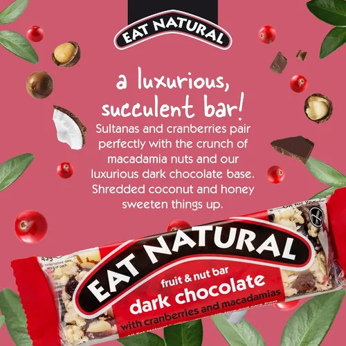Miniatura 4 de Eat Natural - Barra de Frutas y Nueces - Chocolate Negro con Arándanos y Macadamias - 1.59 oz