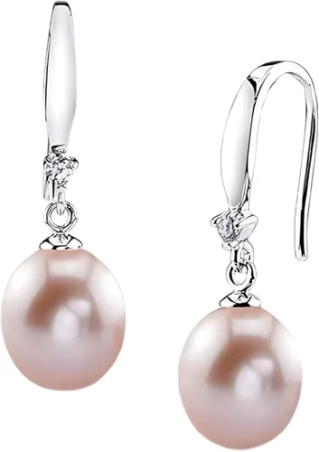 Miniatura 9 de The Pearl Source Real Pearl Dangle Earrings for Women with Genuine AAAA Quality White Freshwater Cultured Pearls 14K Gold Plated 925 Sterling
