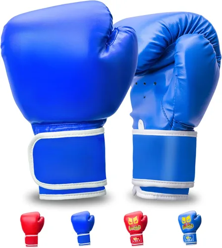 Miniatura 8 de Guantes de boxeo para niños de 6 onzas para niños y niñas de 6 a 12 años, guantes de entrenamiento para jóvenes y niños pequeños, saco de boxeo