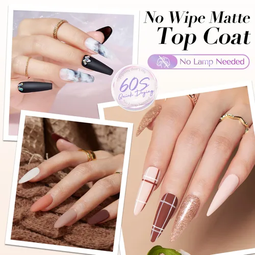 Miniatura 2 de AZUREBEAUTY Esmalte de Uñas con Capa Superior Mate – Transparente Natural de Secado Rápido, Larga Duración, Fórmula de Secado al Aire, Acabado