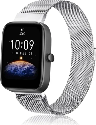 Miniatura 9 de Amzpas Bandas de metal para Amazfit Bip U Pro/Bip U/Bip 3 Pro/Bip 3/Bip S / Bip S Lite/Bip Lite, correa de repuesto ajustable de acero inoxidable