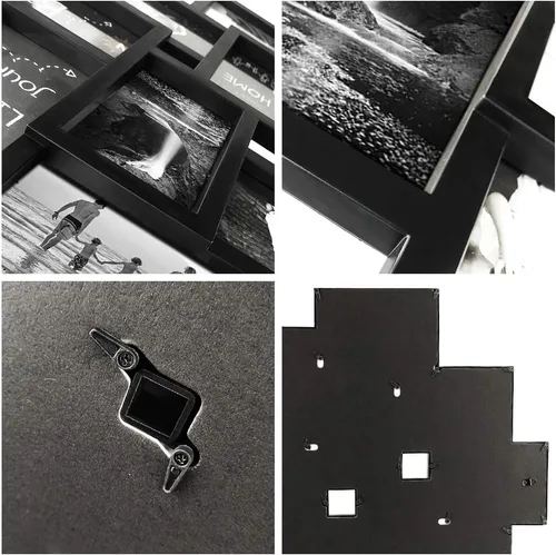Miniatura 5 de Marco de fotos negro de 10 aperturas de 4 x 6 pulgadas para colgar en la pared para múltiples marcos de fotos de 4 x 6 pulgadas