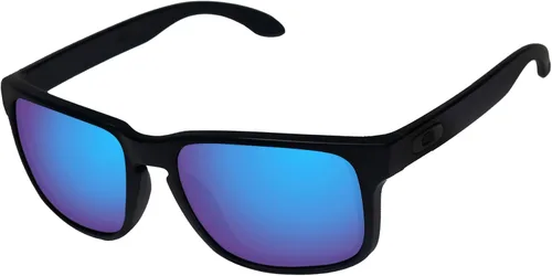 Miniatura 4 de LenzReborn Reemplazo de lentes polarizadas de alto impacto para Oakley Holbrook XL OO9417 Sunglass - Negro oscuro+gris plateado+rojo fuego+azul