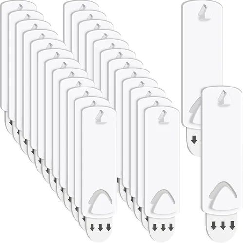 Miniatura 9 de Jetec 20 ganchos para fotos, sin daños, tiras adhesivas, sin clavos, ganchos adhesivos para el hogar, baño, cocina, puerta, armario, color blanco