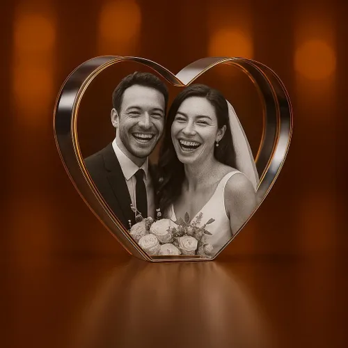 Miniatura 3 de Corazón de Cristal 3D Personalizado con Foto – Imagen Personalizada Grabada con Láser en Vidrio – Regalo Conmemorativo, de Boda, Aniversario