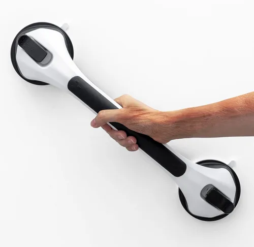 Miniatura 13 de LEVERLOC Paquete de 2 barras de agarre de ducha para bañeras y duchas, asas de ducha con succión fáciles de instalar para baño, pasamanos extraíbles