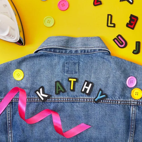 Miniatura 3 de Bright Creations Letras y parches para planchar – 104 piezas, 1.4 x 1 in, bordado multicolor – Parches de letras para planchar para ropa y mochilas