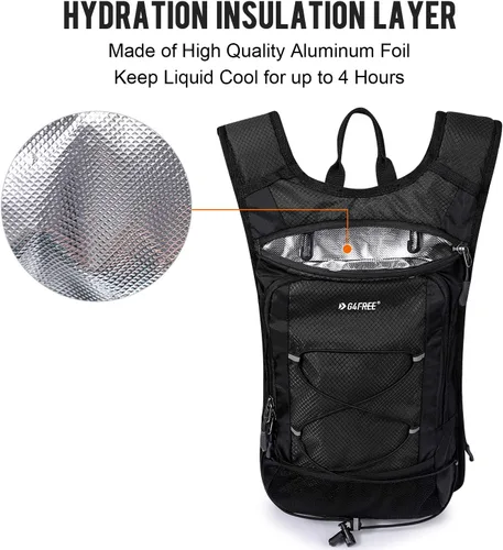 Miniatura 2 de G4Free Mochila de hidratación aislada con vejiga libre de BPA de 2L para correr al aire libre, senderismo, ciclismo, camping