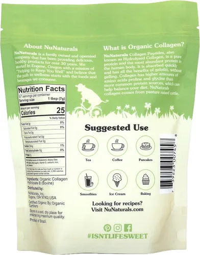 Miniatura 5 de Nunaturals Péptidos orgánicos de colágeno, 14 oz