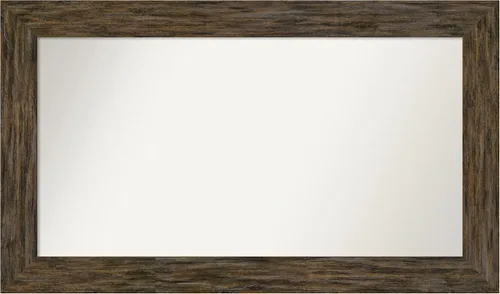 Miniatura 6 de Amanti Art Espejo personalizado, espejo de baño marrón Fencepost, espejo de pared o espejo de tocador de baño sobre el fregadero (27 x 27 pulgadas)