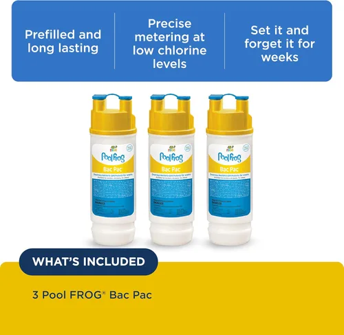 Miniatura 3 de FROG Bac Pac - Cartuchos de cloro de repuesto para uso con modelos de Pool FROG 5400 y 6100 Cyclers - Precargados para una fácil y conveniente