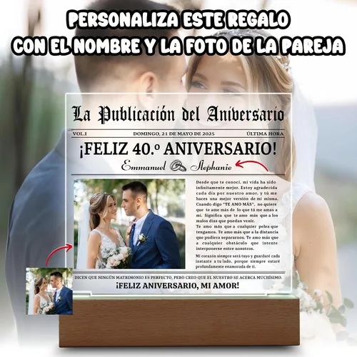 Miniatura 3 de Lámpara Con Foto Personalizada, Regalos Para Bodas Personalizadas 40 Años, Regalos De Navidad Para Mujeres Baratos, Regalos 40 Aniversario Para