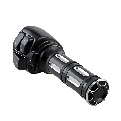 Miniatura 8 de Juego compatible para 1 pulgada de manillar de Harley 96-12, interruptor de bocina, luces delanteras y señales de giro, empuñaduras y tapa de Negro