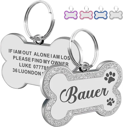 Miniatura 21 de Etiquetas para perros personalizadas para mascotas, etiquetas de nombre para perro, etiqueta para perro personalizada grabada con cualquier nombre