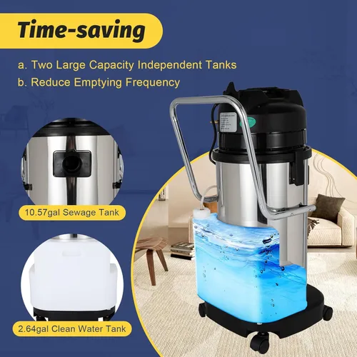 Miniatura 3 de Máquina limpiadora de alfombras 40L/11gal Máquinas comerciales de limpieza de pisos con sistemas de refrigeración por aire circulante Extractor