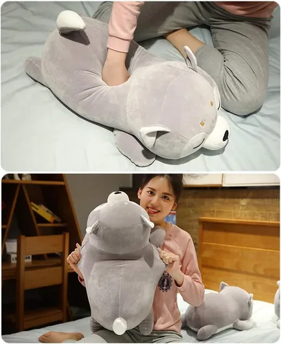 Miniatura 4 de ERDAO Husky - almohada de felpa, animal de peluche Huskie, Almohada de juguete de animales de peluche de Huskie para niños, día de San Valentín
