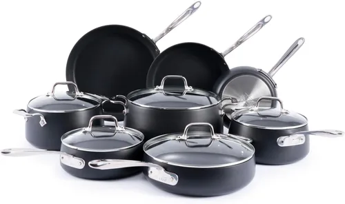 All-Clad HA1 Expert - Juego de utensilios de cocina antiadherentes anodizados duros (13 piezas) ollas, sartenes, aptos para lavavajillas, aptos para