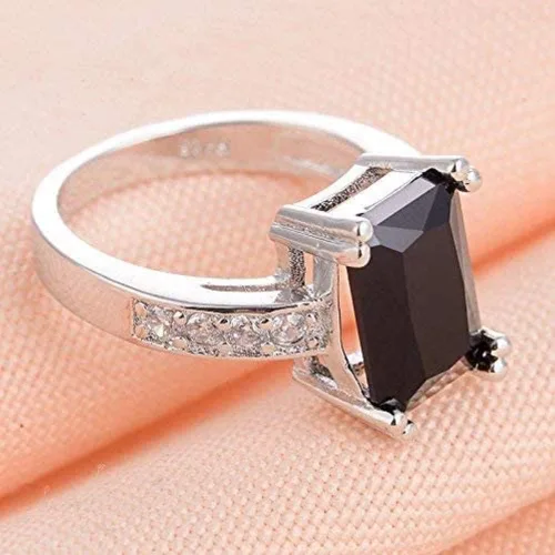 Miniatura 5 de Xiaomei Anillo de compromiso de boda de plata de ley 925 con circonita para hombre y mujer, talla 6-11