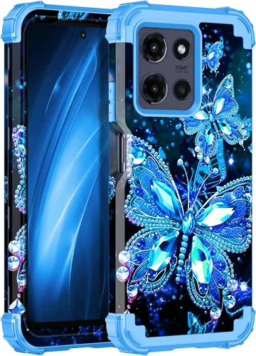 Miniatura 14 de Miqala Funda para Moto G Play 5G 2024, que brilla en la oscuridad, tres capas, resistente, a prueba de golpes, protección de cuerpo completo