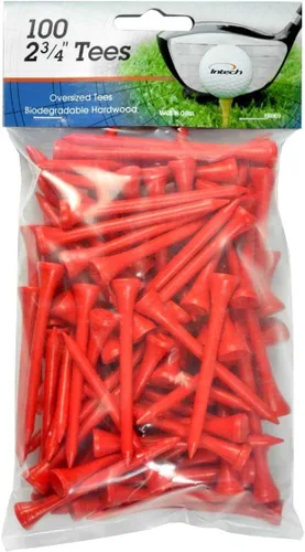 Intech Camisetas de golf de madera de 2-3/4 pulgadas, paquete de 100 y 500, varios colores disponibles Rojo