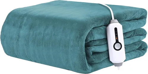Miniatura 32 de Manta Eléctrica Térmica de Franela y Sherpa 50"x60" Tamaño Throw - 4 Niveles de Calor, Apagado Automático 10H, Calentamiento Rápido, Acogedora