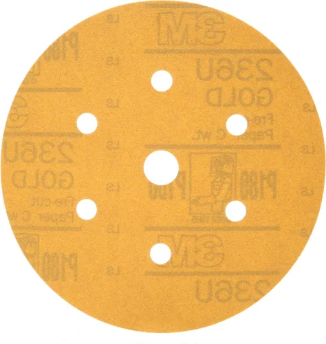 Miniatura 18 de 3M 182 Hookit - 236U Oro 6 pulgadas, P1C, disco de película antipolvo., 3, Dorado