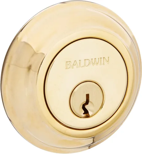Miniatura 11 de Baldwin Estate 8231.003 - Cerrojo de seguridad tradicional de un solo cilindro de perfil bajo en latón pulido de por vida