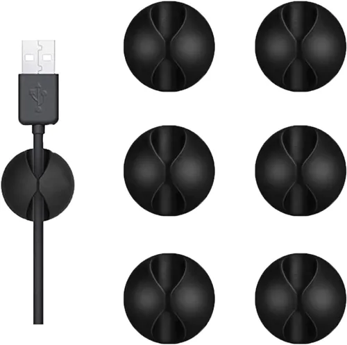 Miniatura 2 de Organizador de cables, organizador de cables, soporte de silicona compacto para organizar escritorio, mesita de noche, cargador de teléfono