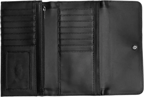 Miniatura 4 de GUESS Anne Marie - Bolso de mano grande con detalle de tachuelas en relieve, diseño de cocodrilo, color negro, Negro -, Tri-fold