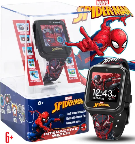 Miniatura 3 de Marvel Spider-Man - Reloj inteligente para niños, reloj interactivo con pantalla táctil con 10 caras de reloj personalizables, cámara integrada